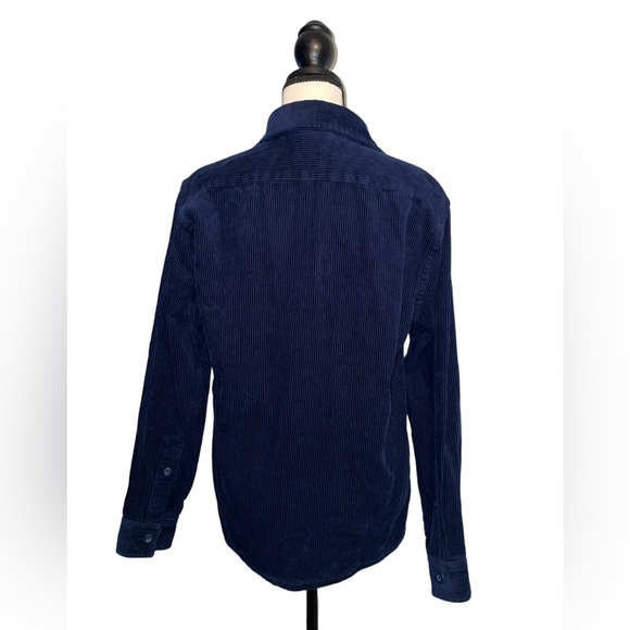 Express Navy Corduroy Button Down - Picture 2 of 3